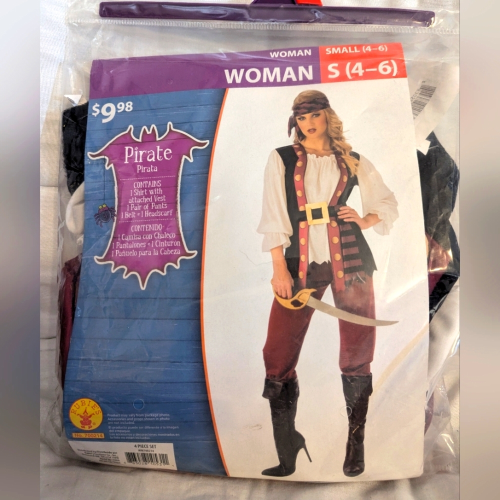 Rubie's Pirate Costume for Women - Red, Black, White